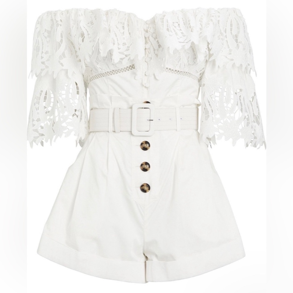 Self Portrait || Lily Guipure Playsuit